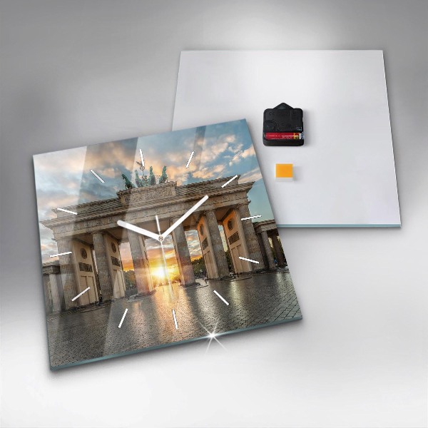 Square wall clock Brandenburg Gate in Berlin