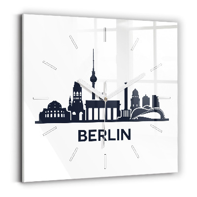 Square wall clock Berlin city illustration
