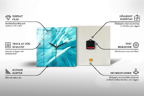 Square wall clock Berlin city illustration