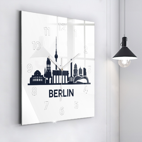 Square wall clock Berlin city illustration