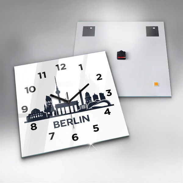 Square wall clock Berlin city illustration