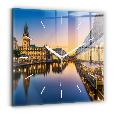 Square wall clock Hamburg City Hall