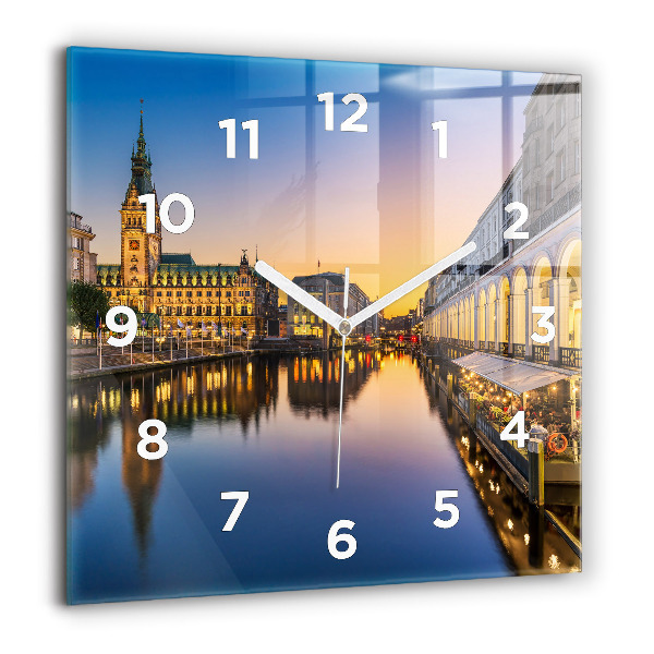 Square wall clock Hamburg City Hall