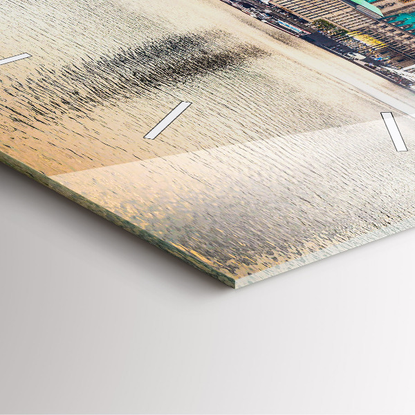 Square wall clock Binnenalster in Hamburg