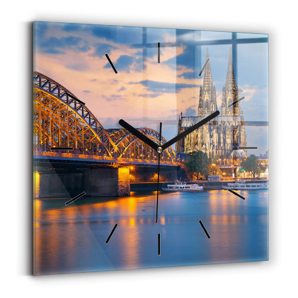 Square wall clock View of the town hall