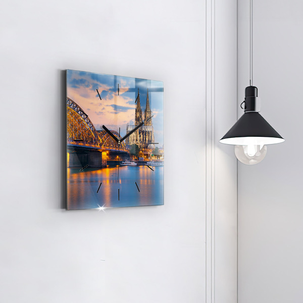 Square wall clock View of the town hall