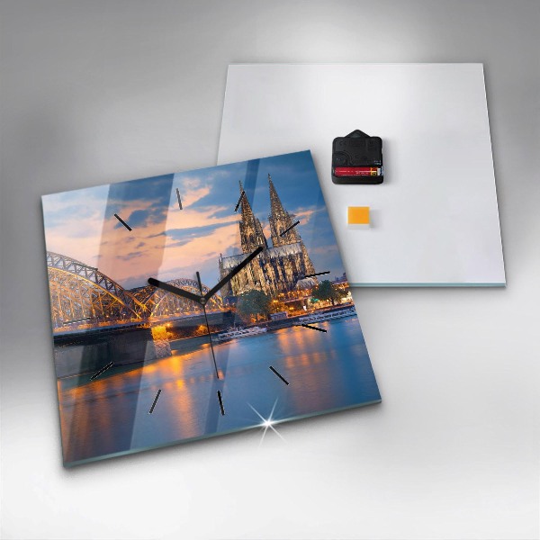 Square wall clock View of the town hall