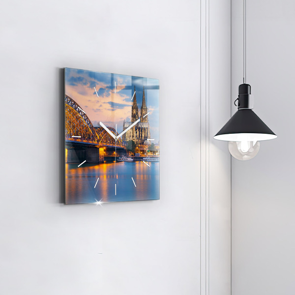 Square wall clock View of the town hall