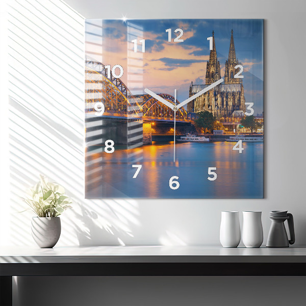 Square wall clock View of the town hall