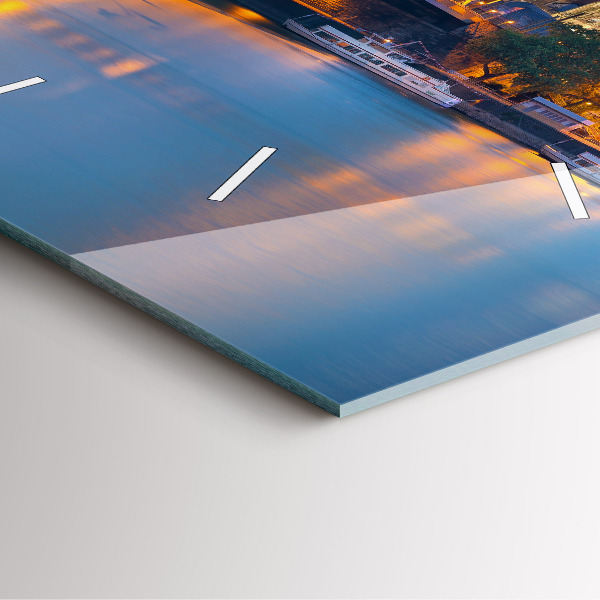 Square wall clock View of the town hall