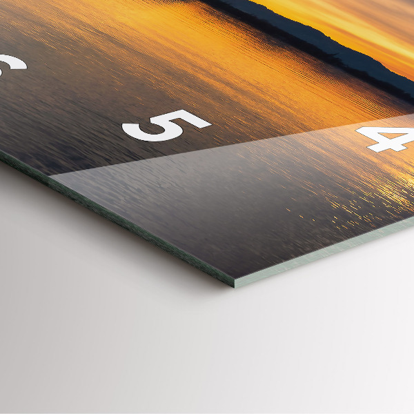 Square wall clock Sunset over the lake