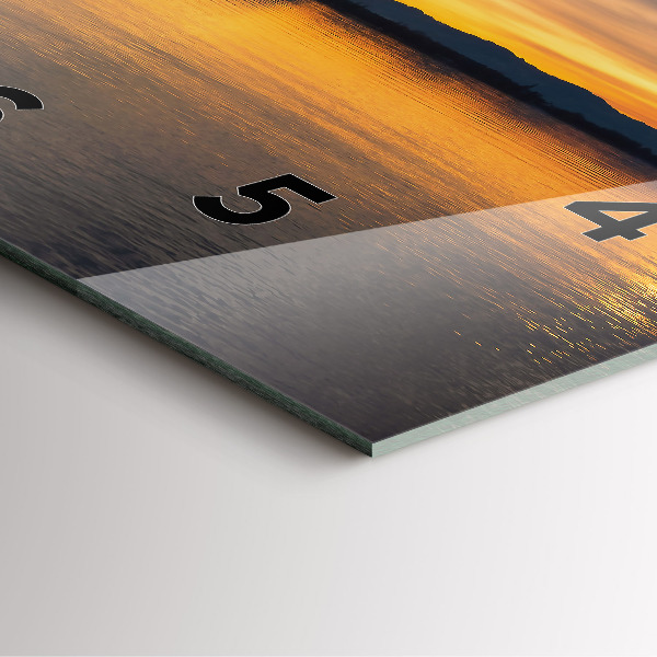 Square wall clock Sunset over the lake