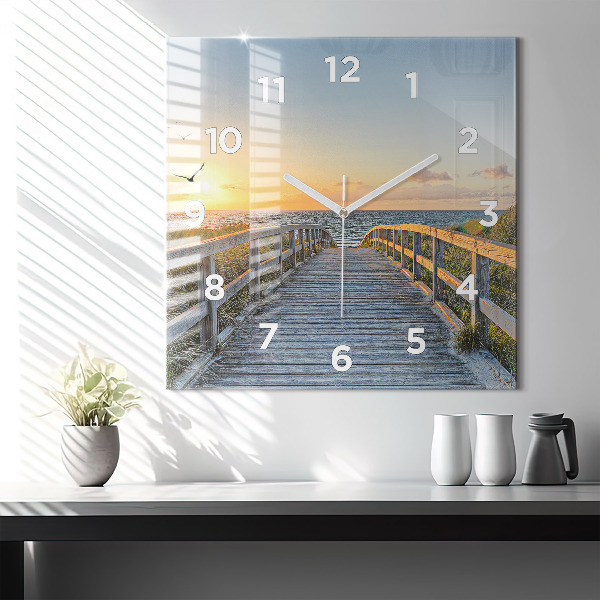 Square wall clock Beach Holidays