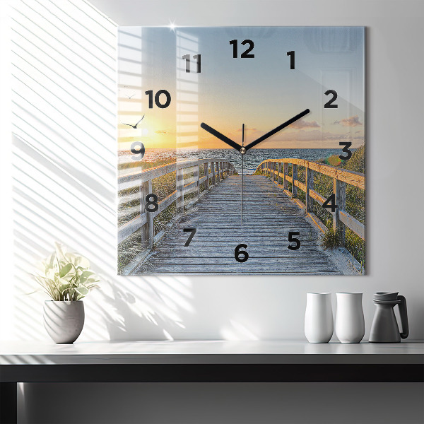 Square wall clock Beach Holidays