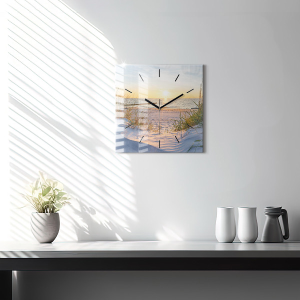 Square wall clock Sunset over the sea