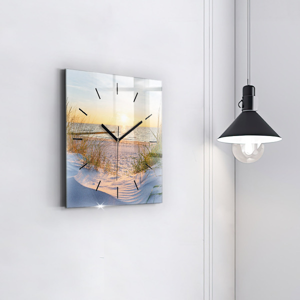 Square wall clock Sunset over the sea