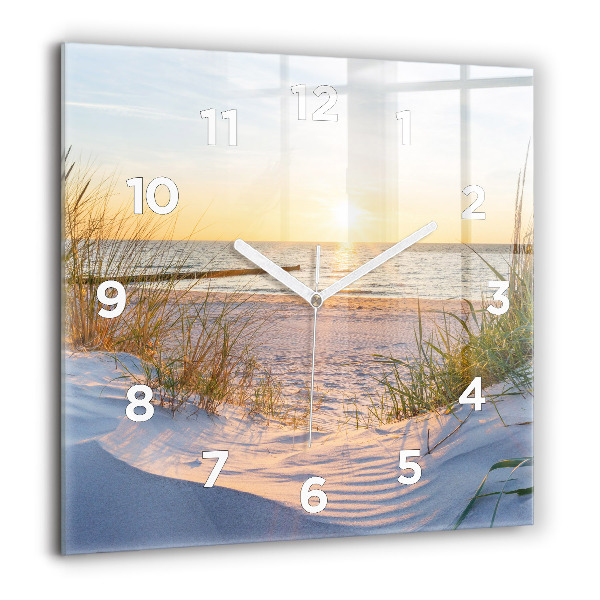 Square wall clock Sunset over the sea
