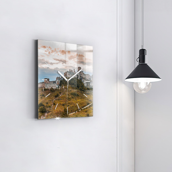 Square wall clock Spiš Castle in Slovakia