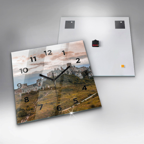 Square wall clock Spiš Castle in Slovakia