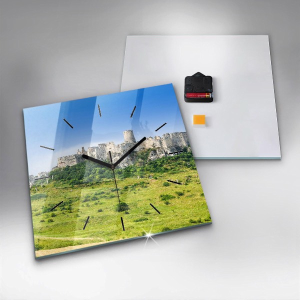 Square wall clock Spiš Castle in Slovakia