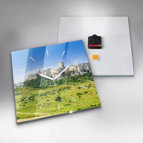 Square wall clock Spiš Castle in Slovakia