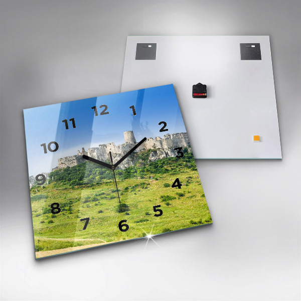 Square wall clock Spiš Castle in Slovakia