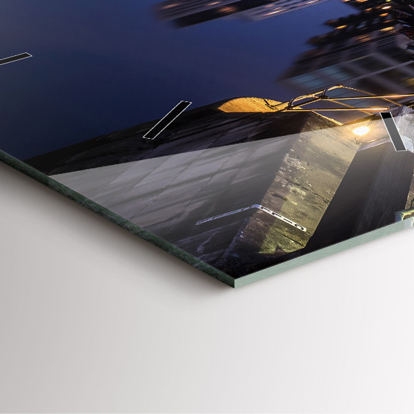 Square wall clock The city lit up at night