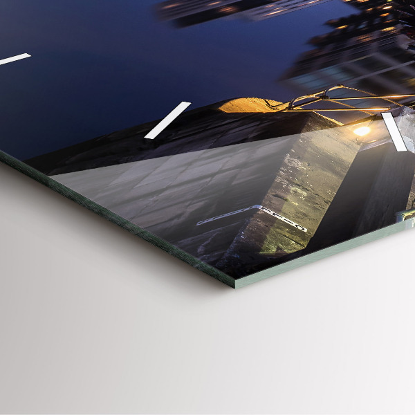 Square wall clock The city lit up at night