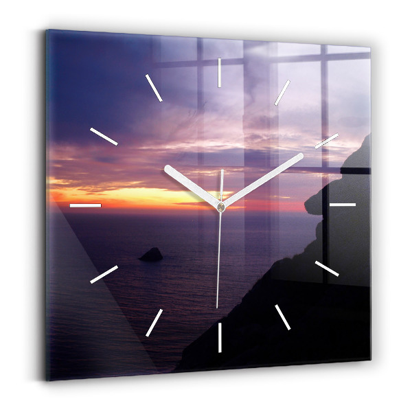Square wall clock Stone head