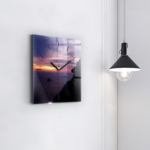 Square wall clock Stone head