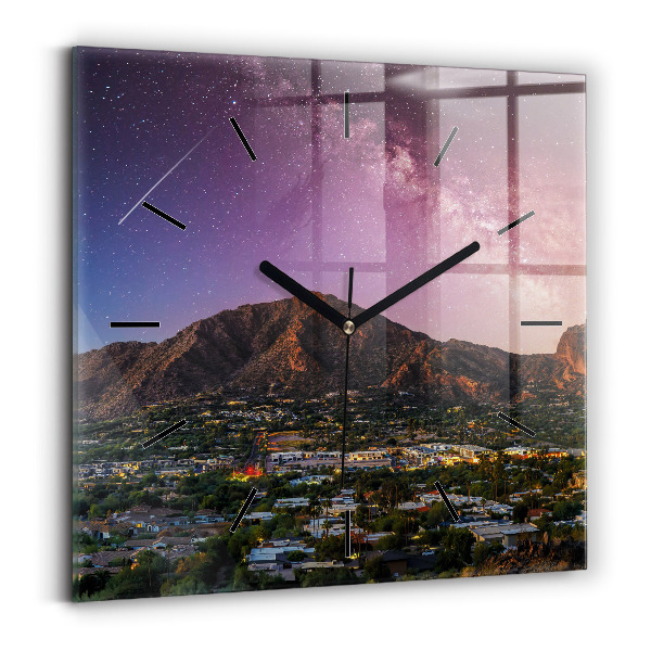 Square wall clock Mountain Landscape