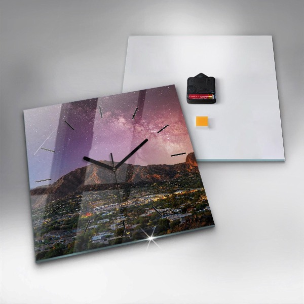 Square wall clock Mountain Landscape