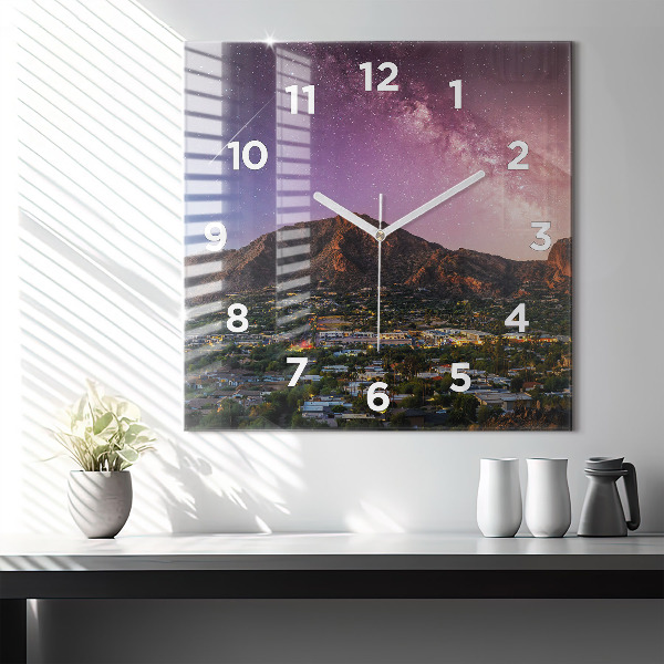 Square wall clock Mountain Landscape