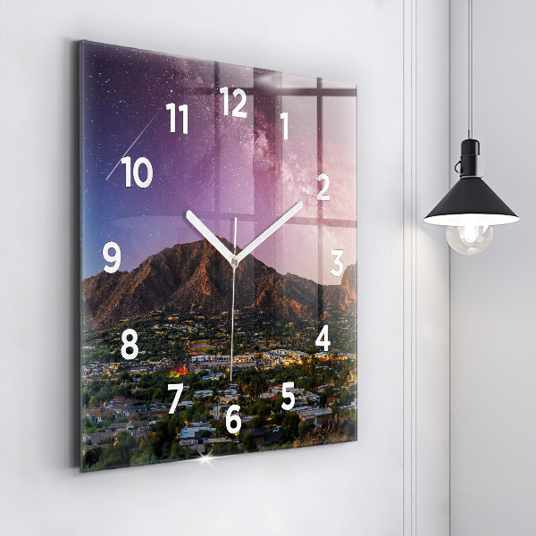 Square wall clock Mountain Landscape