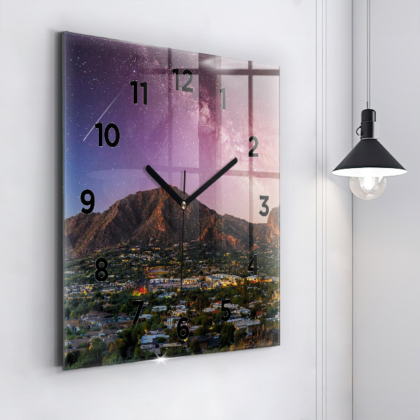 Square wall clock Mountain Landscape