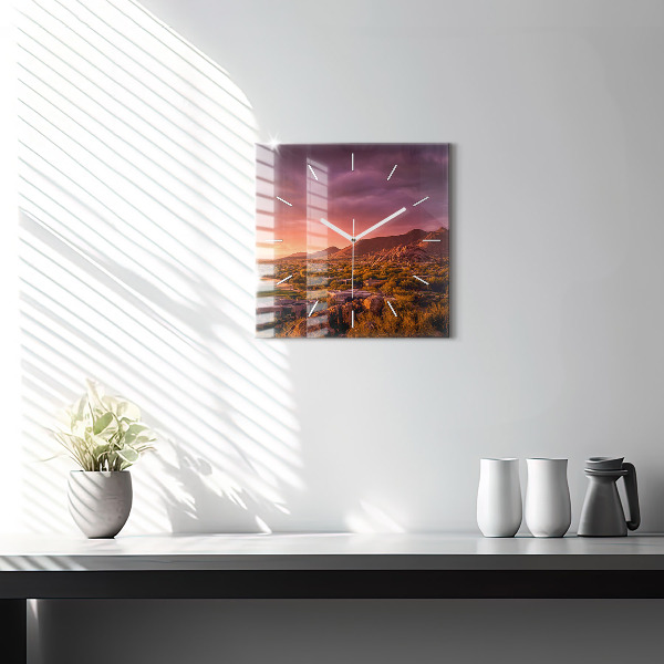 Square wall clock North Scottsdale Sunset