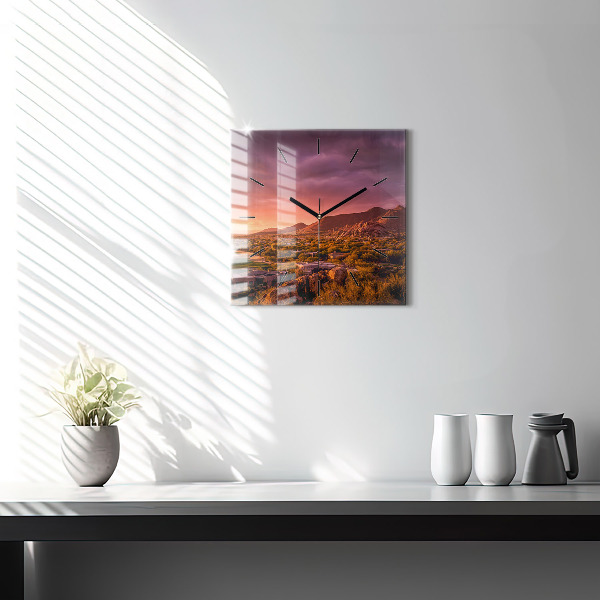 Square wall clock North Scottsdale Sunset