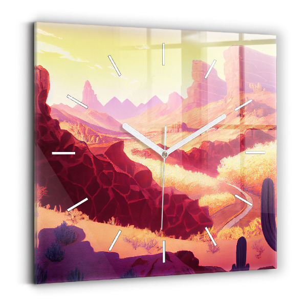 Square wall clock Arizona Desert