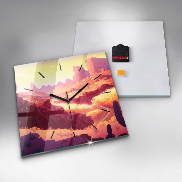 Square wall clock Arizona Desert