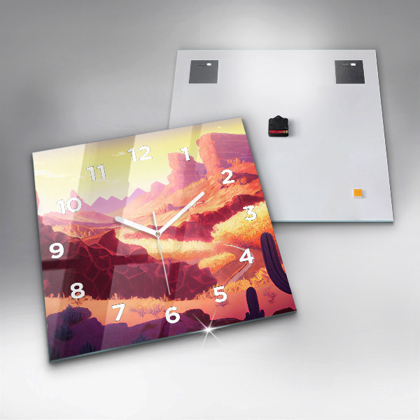 Square wall clock Arizona Desert