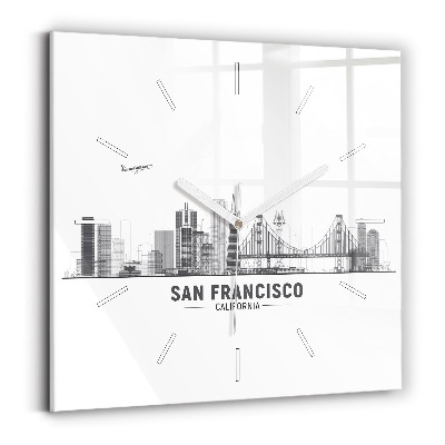 Square wall clock San Francisco Skyline