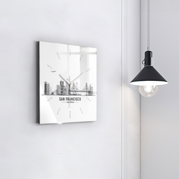 Square wall clock San Francisco Skyline