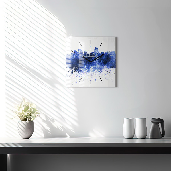 Square wall clock San Antonio Watercolors