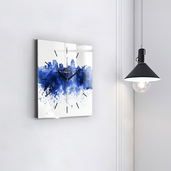 Square wall clock San Antonio Watercolors