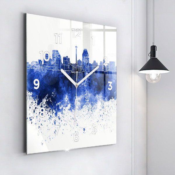 Square wall clock San Antonio Watercolors