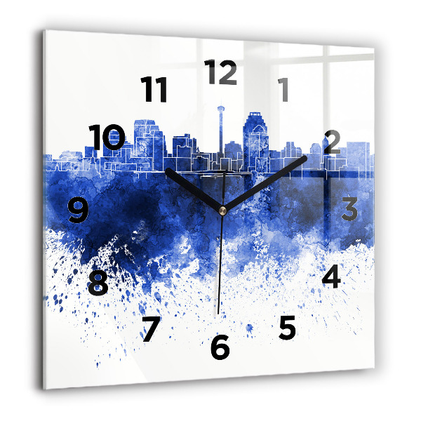Square wall clock San Antonio Watercolors