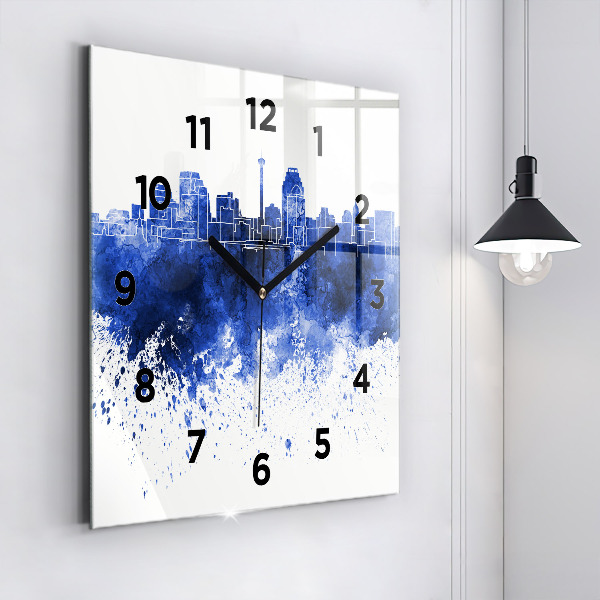 Square wall clock San Antonio Watercolors