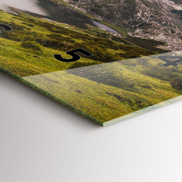 Square wall clock Lake and Pyrenees Mountains