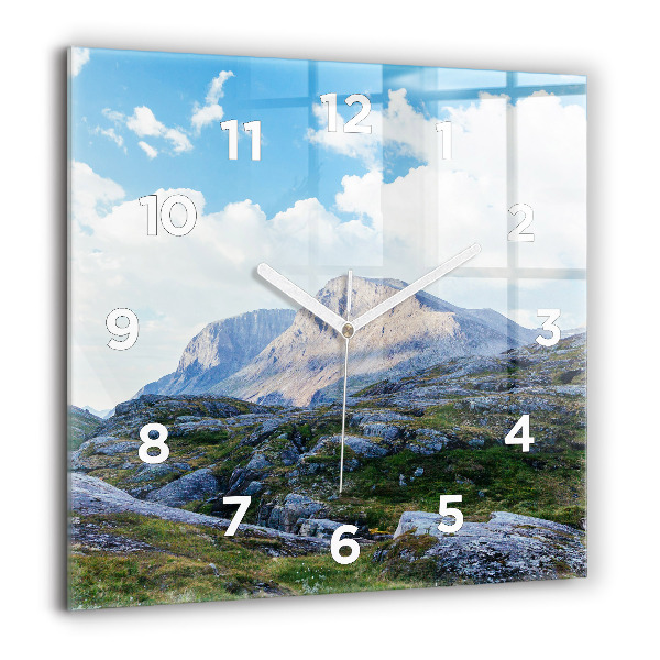 Square wall clock Rocky Landscape