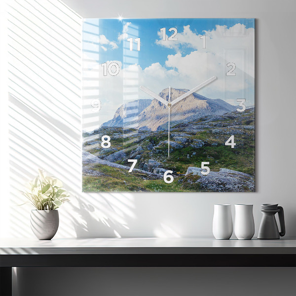 Square wall clock Rocky Landscape